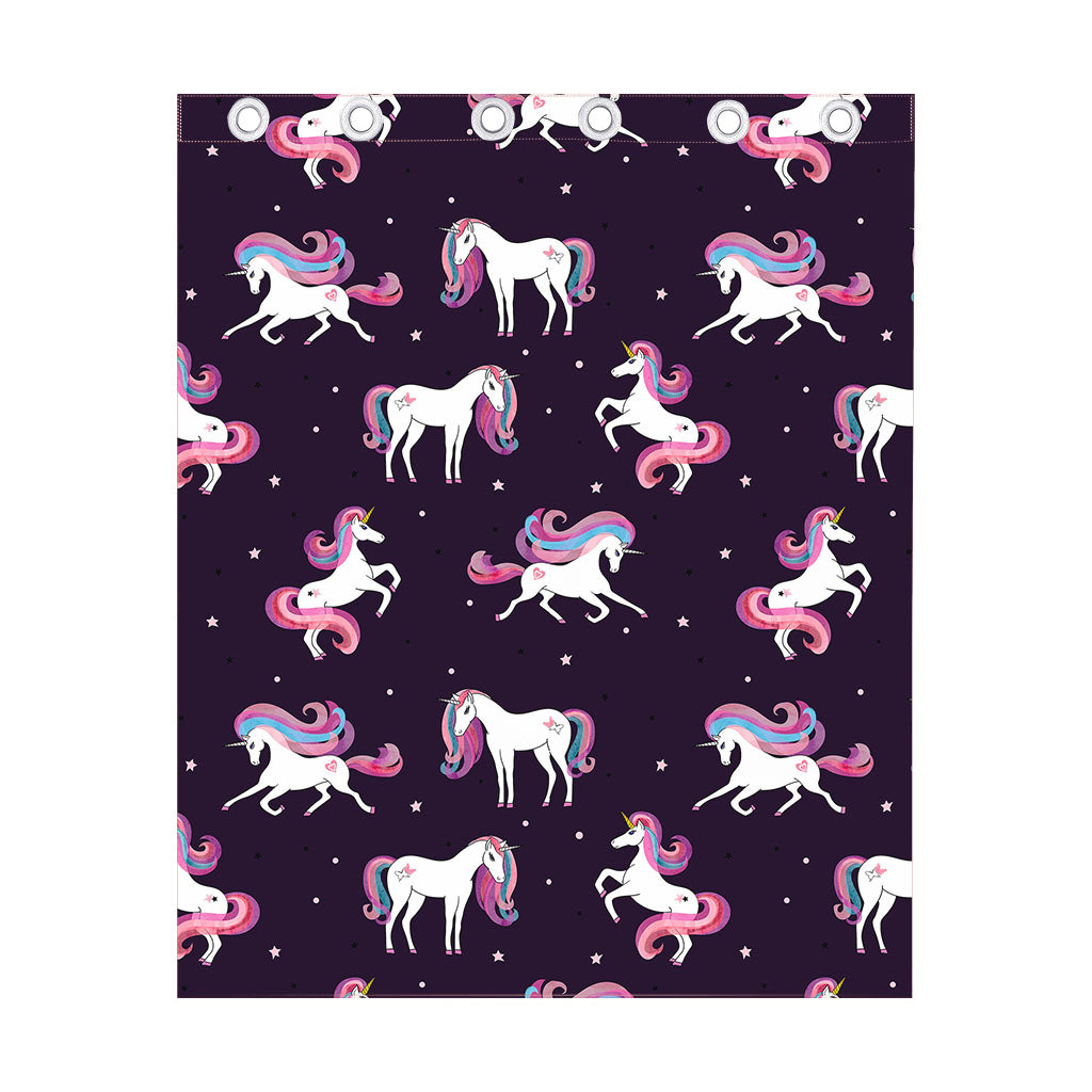 Night Girly Unicorn Pattern Print Curtain