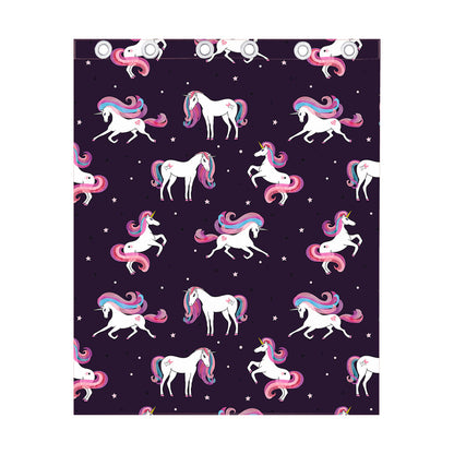 Night Girly Unicorn Pattern Print Curtain