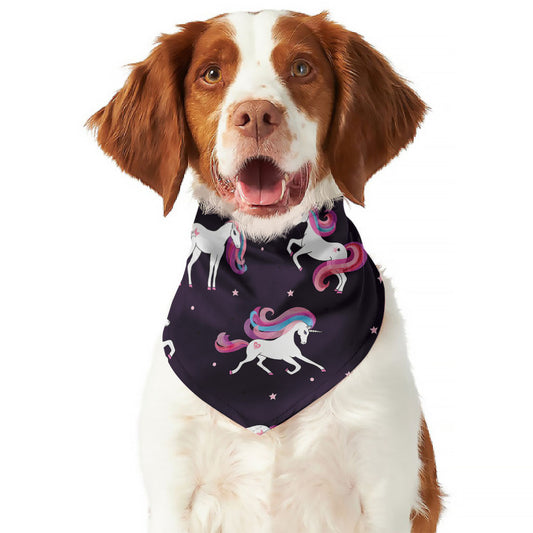 Night Girly Unicorn Pattern Print Dog Bandana