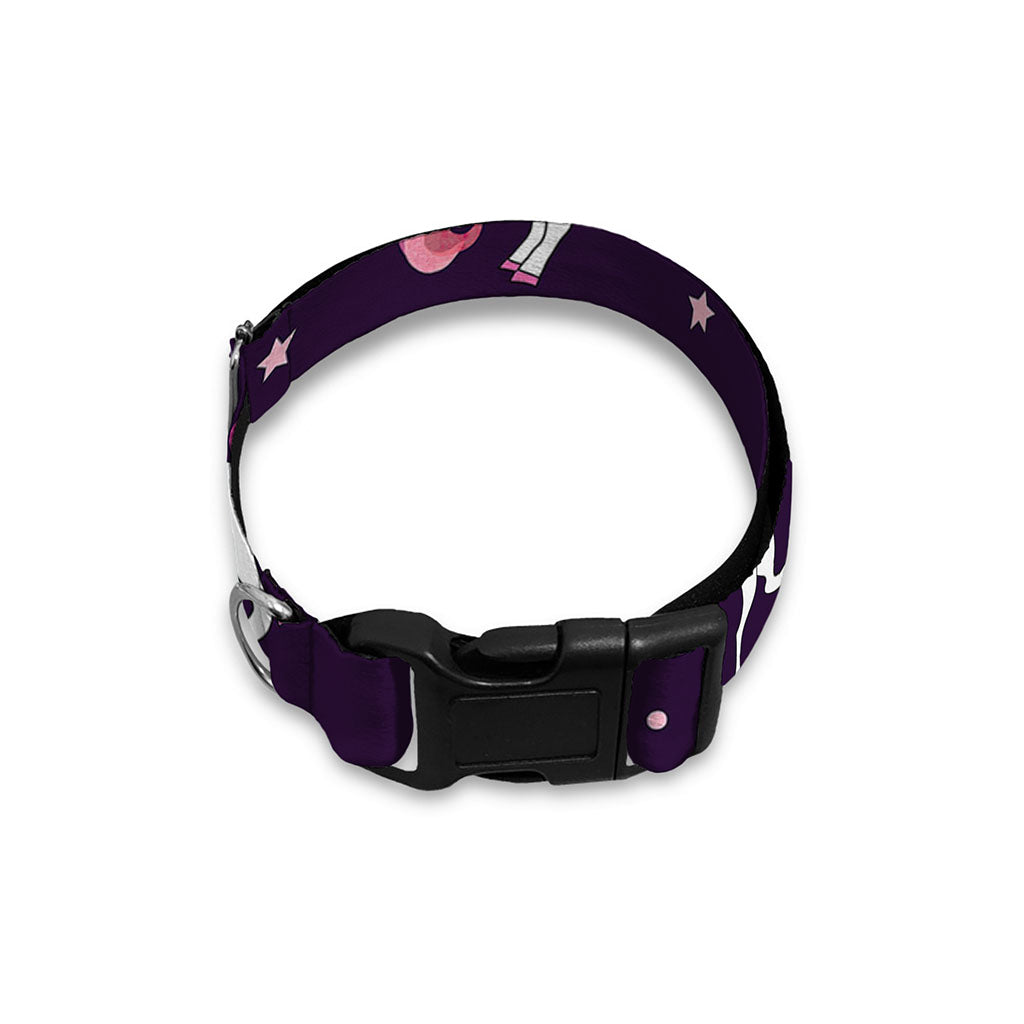 Night Girly Unicorn Pattern Print Dog Collar