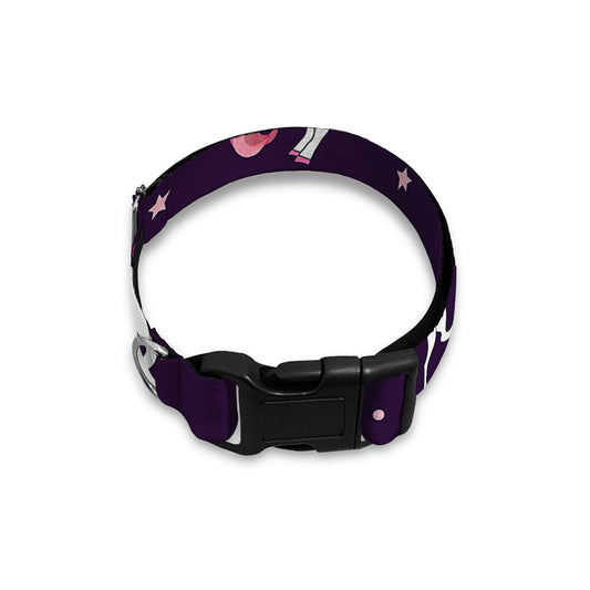 Night Girly Unicorn Pattern Print Dog Collar