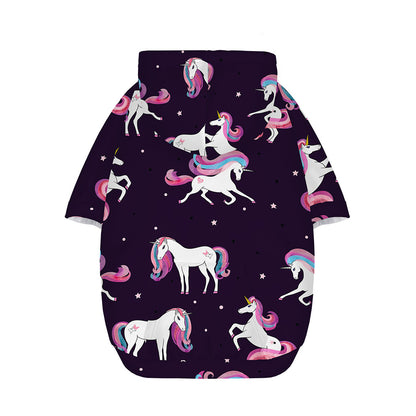 Night Girly Unicorn Pattern Print Dog Zip Up Hoodie