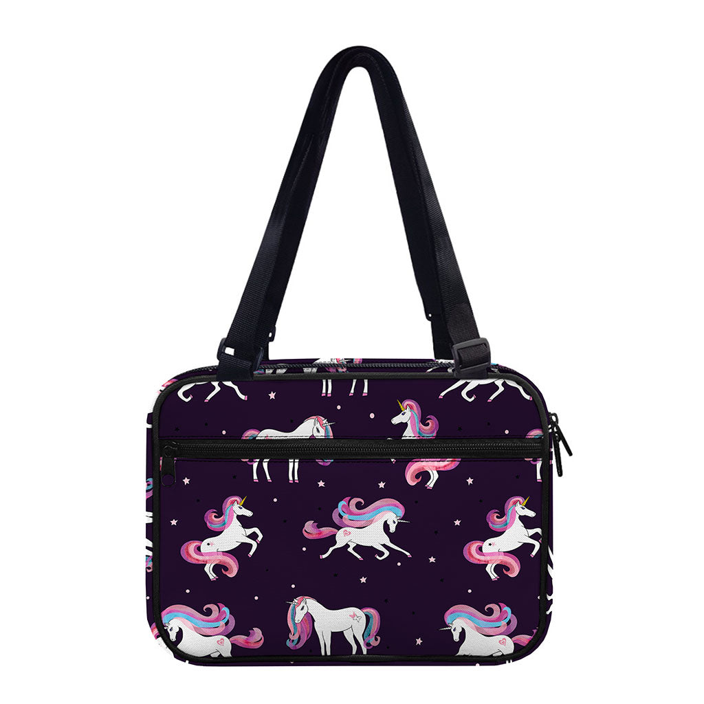 Night Girly Unicorn Pattern Print Double Strap Bible Bag