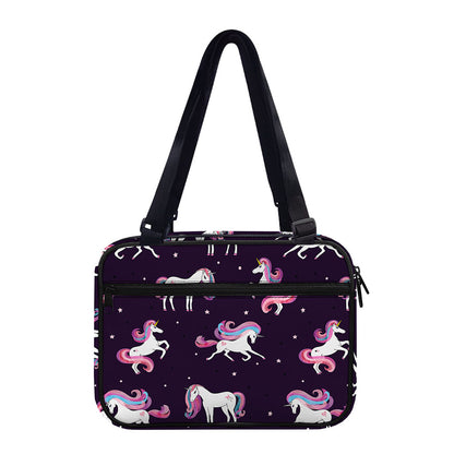 Night Girly Unicorn Pattern Print Double Strap Bible Bag
