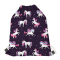 Night Girly Unicorn Pattern Print Drawstring Bag