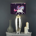 Night Girly Unicorn Pattern Print Drum Lamp Shade