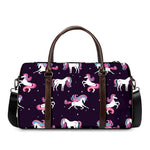 Night Girly Unicorn Pattern Print Duffle Bag