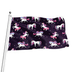 Night Girly Unicorn Pattern Print Flag
