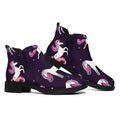 Night Girly Unicorn Pattern Print Flat Ankle Boots