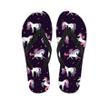 Night Girly Unicorn Pattern Print Flip Flops