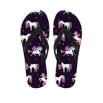 Night Girly Unicorn Pattern Print Flip Flops