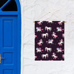 Night Girly Unicorn Pattern Print Garden Flag