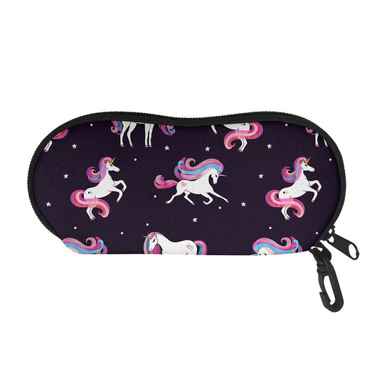 Night Girly Unicorn Pattern Print Glasses Case