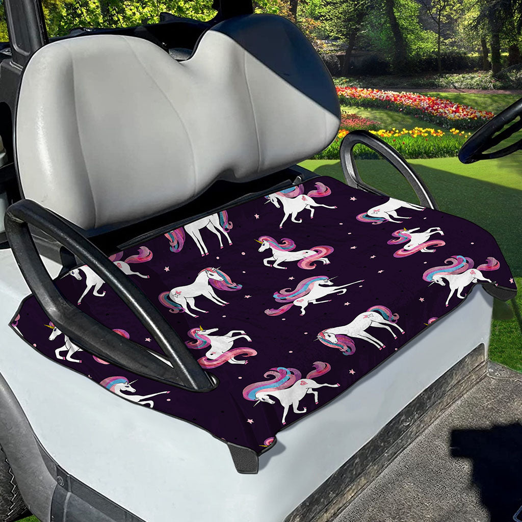 Night Girly Unicorn Pattern Print Golf Cart Seat Cover