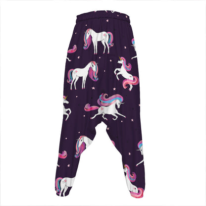 Night Girly Unicorn Pattern Print Hammer Pants
