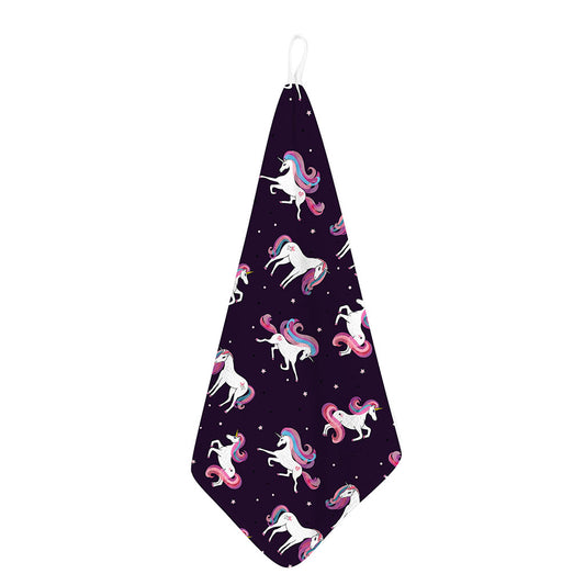 Night Girly Unicorn Pattern Print Hand Towel