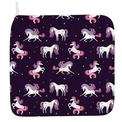 Night Girly Unicorn Pattern Print Hand Towel