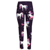 Night Girly Unicorn Pattern Print High-Waisted Pocket Leggings