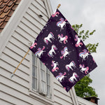 Night Girly Unicorn Pattern Print House Flag