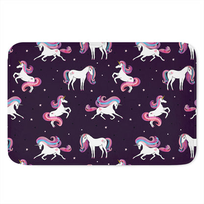 Night Girly Unicorn Pattern Print Indoor Door Mat