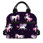 Night Girly Unicorn Pattern Print Insulated Lunch Bag