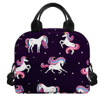 Night Girly Unicorn Pattern Print Insulated Lunch Bag