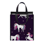 Night Girly Unicorn Pattern Print Insulated Lunch Tote