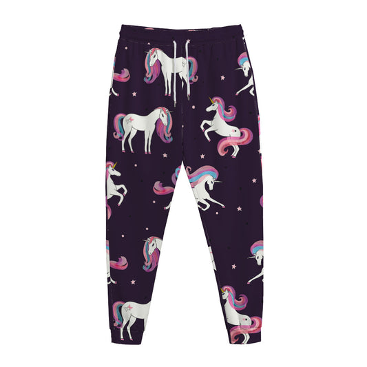 Night Girly Unicorn Pattern Print Jogger Pants