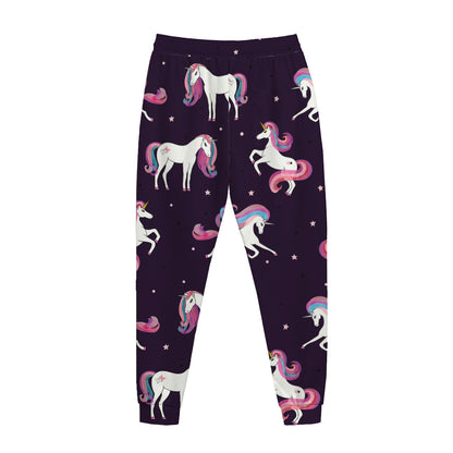 Night Girly Unicorn Pattern Print Jogger Pants