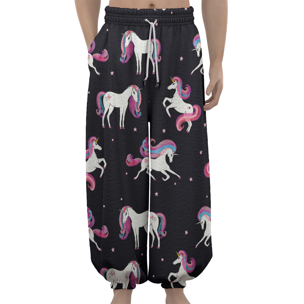 Night Girly Unicorn Pattern Print Lantern Pants