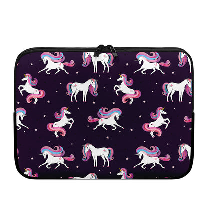 Night Girly Unicorn Pattern Print Laptop Sleeve