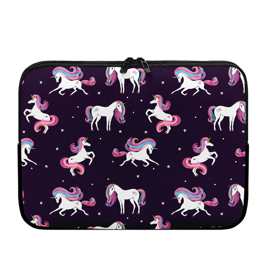 Night Girly Unicorn Pattern Print Laptop Sleeve