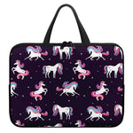 Night Girly Unicorn Pattern Print Laptop Sleeve With Handle