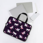 Night Girly Unicorn Pattern Print Laptop Sleeve With Handle