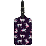 Night Girly Unicorn Pattern Print Luggage Tag