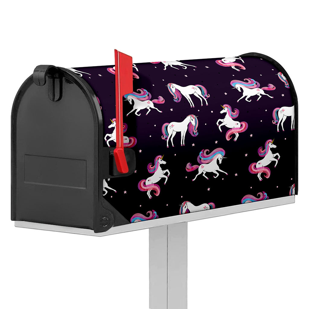 Night Girly Unicorn Pattern Print Mailbox Cover