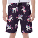 Night Girly Unicorn Pattern Print Men's Beach Shorts
