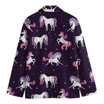 Night Girly Unicorn Pattern Print Men's Blazer