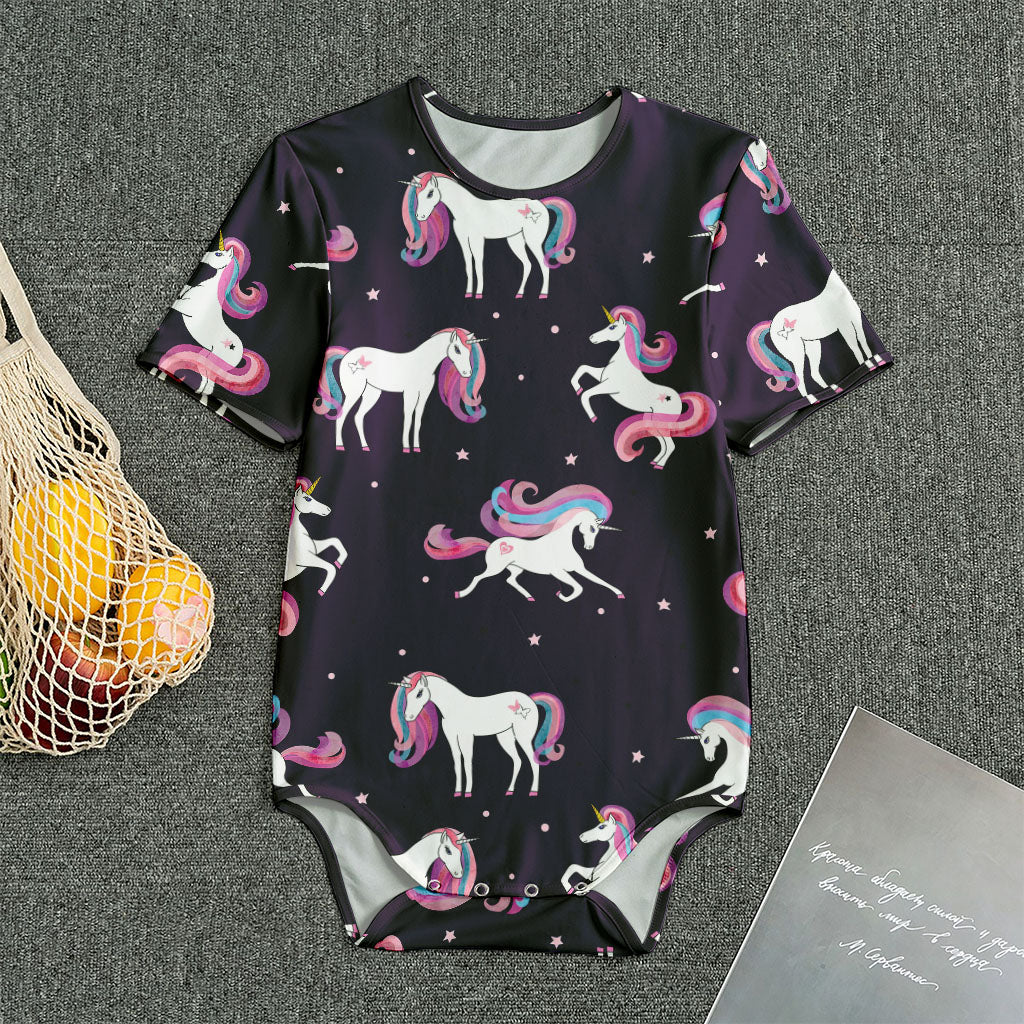 Night Girly Unicorn Pattern Print Men's Bodysuit