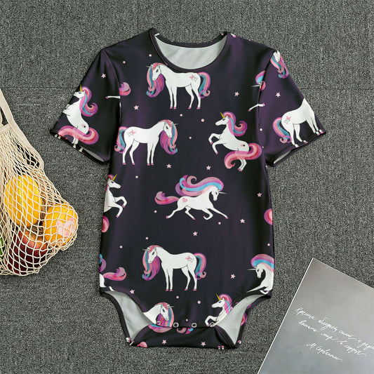 Night Girly Unicorn Pattern Print Men's Bodysuit