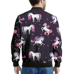 Night Girly Unicorn Pattern Print Men's Bomber Jacket