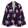 Night Girly Unicorn Pattern Print Men's Cotton Blazer