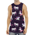 Night Girly Unicorn Pattern Print Men's Muscle Tank Top