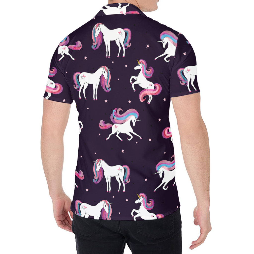 Night Girly Unicorn Pattern Print Men's Shirt