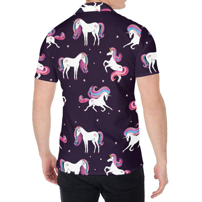 Night Girly Unicorn Pattern Print Men's Shirt