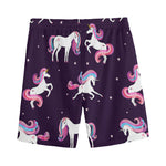 Night Girly Unicorn Pattern Print Men's Sports Shorts