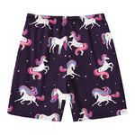 Night Girly Unicorn Pattern Print Men's Swim Trunks