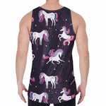 Night Girly Unicorn Pattern Print Men's Velvet Tank Top