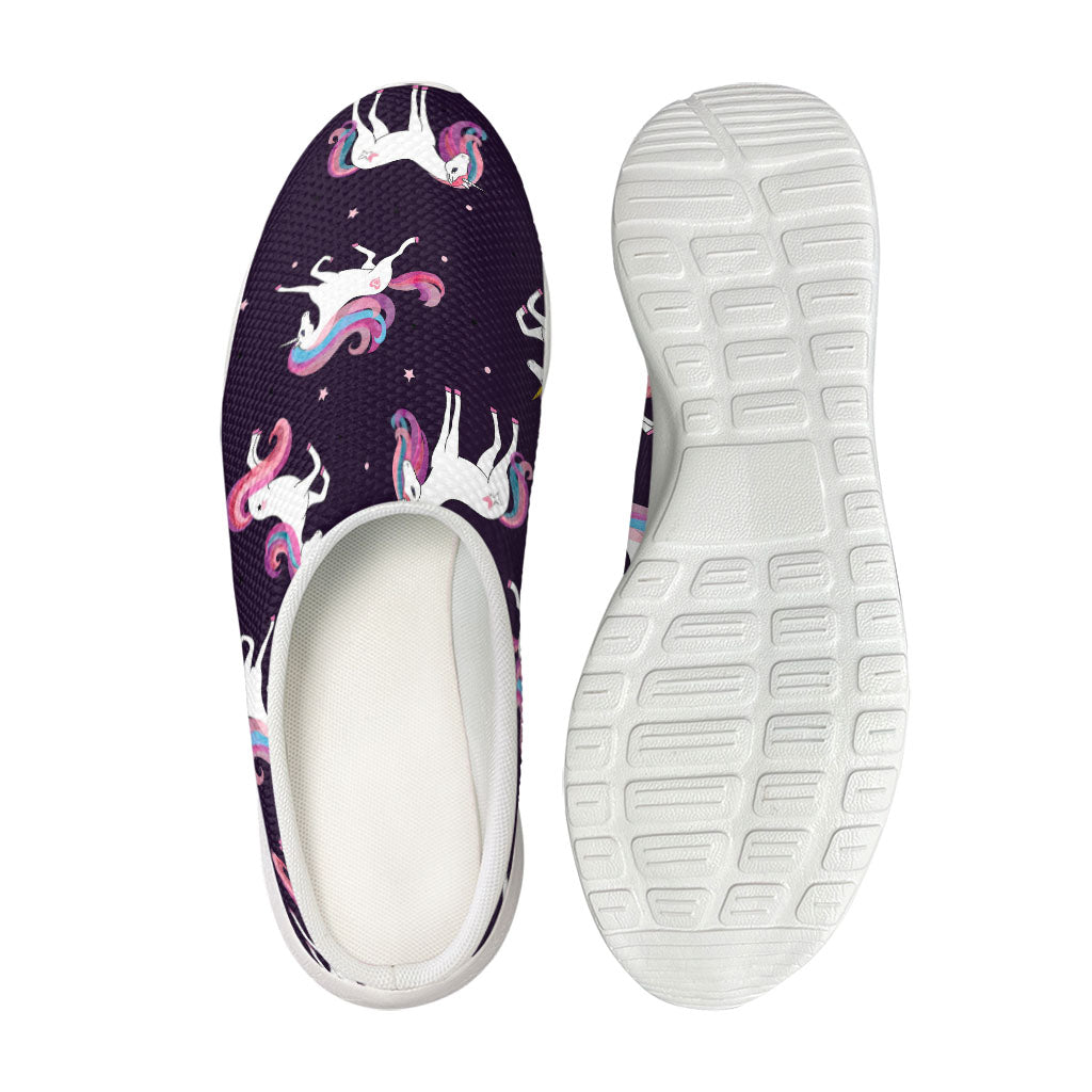 Night Girly Unicorn Pattern Print Mesh Casual Shoes