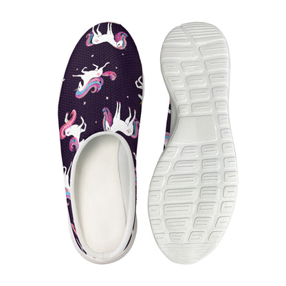 Night Girly Unicorn Pattern Print Mesh Casual Shoes